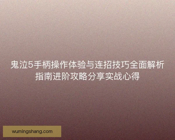 鬼泣5手柄操作体验与连招技巧全面解析指南进阶攻略分享实战心得